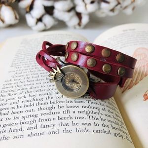 New red stud wrap band watch